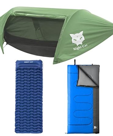 Night Cat Camping Hammock Tent with Mosquito Net and Rain Fly