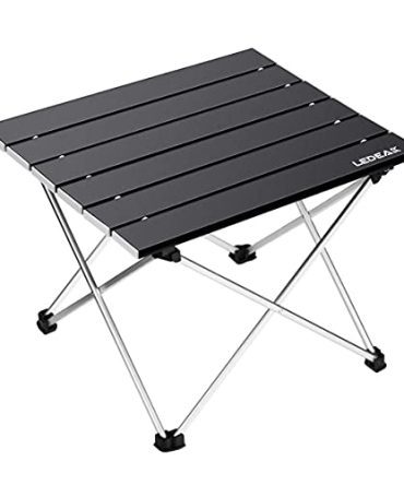 Ultralight Portable Folding Camping Table with Aluminum Top - Compact and Easy to Carry for Outdoor Adventures, Picnics, BBQs, and Home Use.