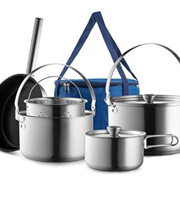 8-Piece Pots & Pans Open Fire Cooking Kit