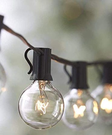 Vintage Backyard Patio String Light with 25 Clear Globe