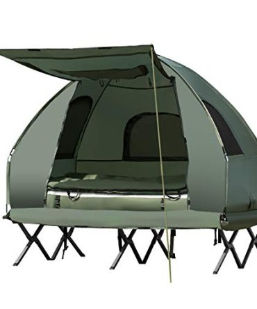 Folding Tent Combo with Air Mattress & Sleeping Bag