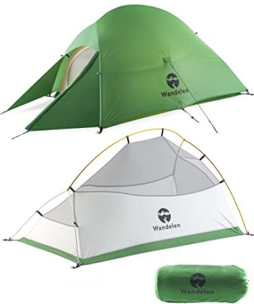 3 Season Ultralight 2-Person Waterproof Tent with Footprint - Easy Set-Up, Double Layer for Camping, Hunting, Hiking