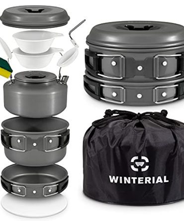 Hiking Cookware and Pot Set 10 Piece Set