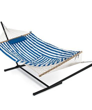 Hammock with Stand Included Outdoor with Pillow, iPad Holder and Cup Holder