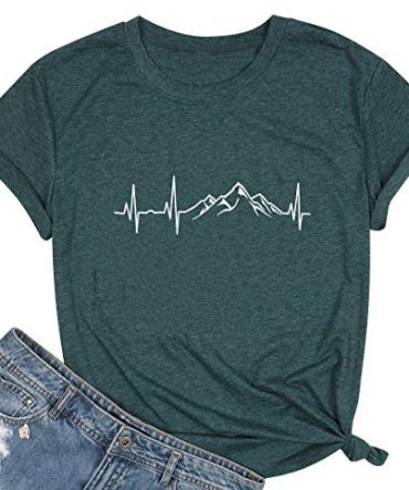 Hiking Shirts Women Mountain Heartbeat T Shirt