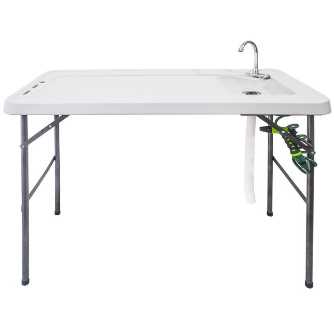 Folding Fish Cleaning Table with Sink and Spray Nozzle