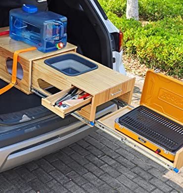 Vehicle Camping Table with Drawer