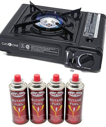 Gas ONE Butane Gas Stove with 4 Butane Fuel Canister