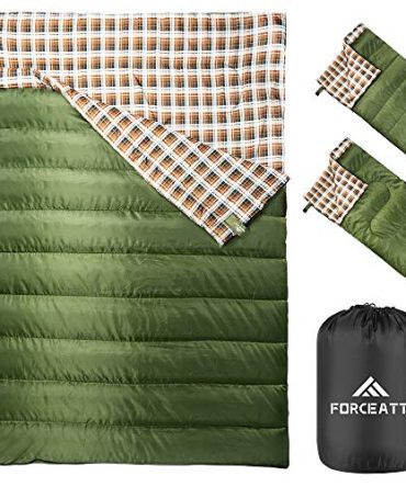 23℉/-5℃ Double Sleeping Bags for Adults & Kids, Lightweight and Water-Repellent