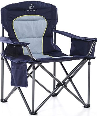 ALPHA CAMP Oversized Camping Folding Chair Heavy Duty Lawn Chair