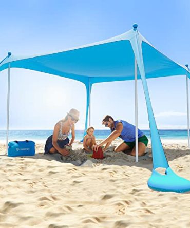 Airsfish 10x10FT 4 Pole Beach Canopy with Sandbags Anchors