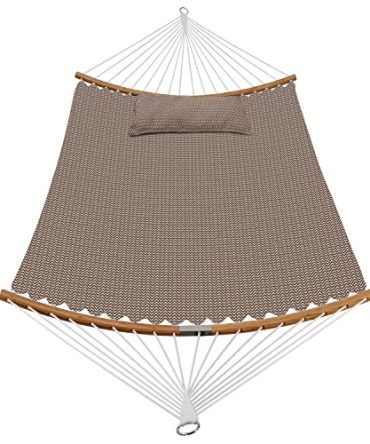 Outdoor Double Hammock with Pillow and Removable