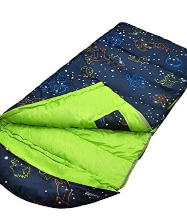 Glow-in-The-Dark Sleeping Bag for Kids and Youth, Portable Water-Resistant