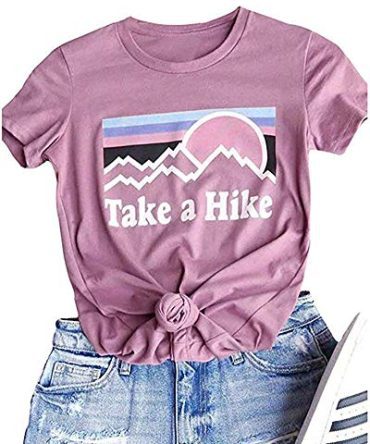 Hiking Printed Short Sleeves T-Shirt Casual Camping