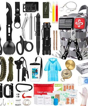 Hiking 220Pcs Emergency Survival Gear First Aid Kit