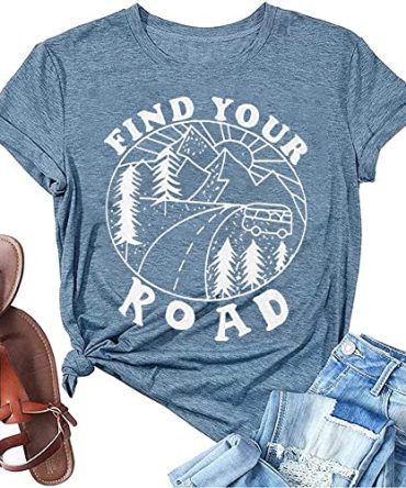 Hiking Find Your Road T-Shirt Sleeve