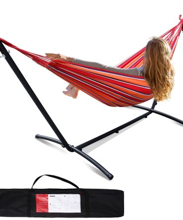 Hammock with Space Saving Heavy Duty Steel Stand