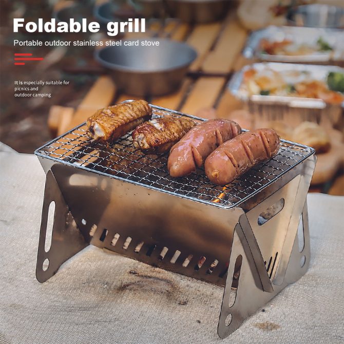 Adventure's Best Friend: Portable Stainless Steel Camping Grill